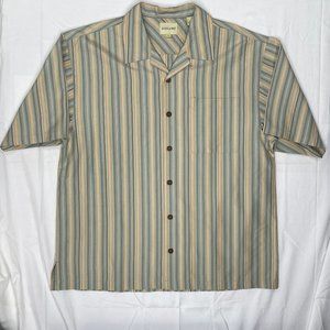 Men's Joseph & Feiss Silk Button Up Shirt Size XL Striped Camp Collar